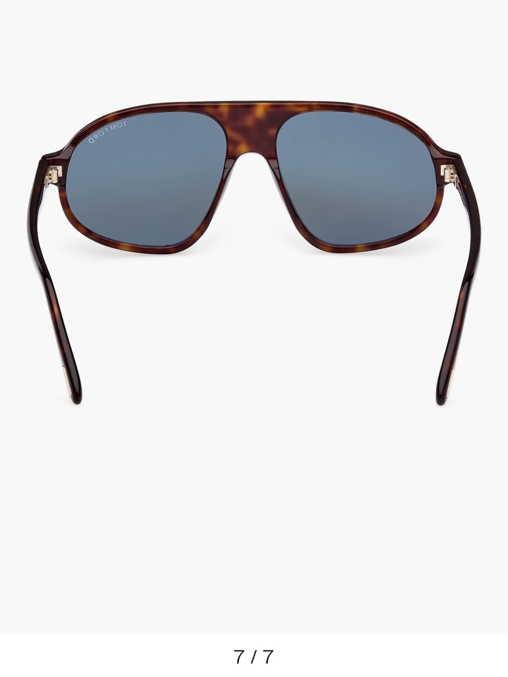 Tom Ford Tortoiseshell Aviator Sunglasses with Dark Gray Lenses - Picture 4 of 10